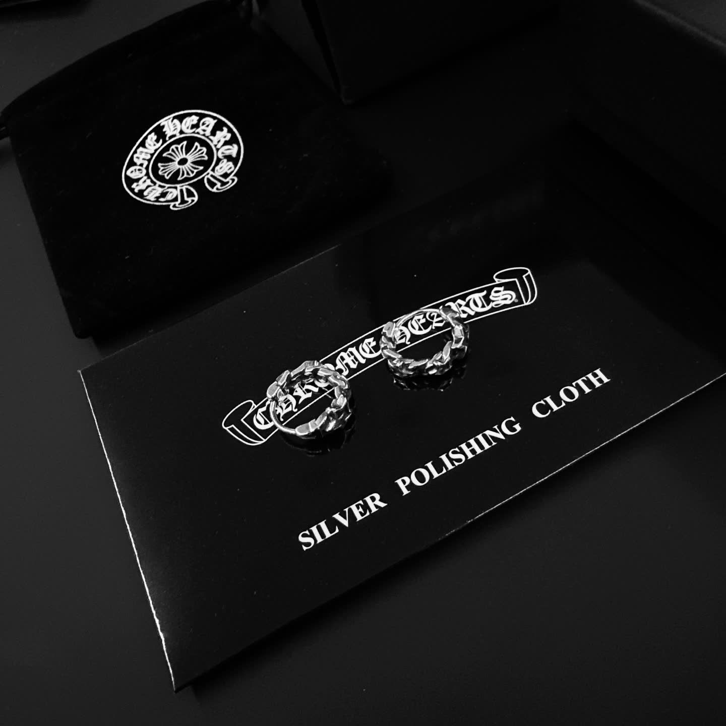 Chrome Hearts Silver Hoop Earrings